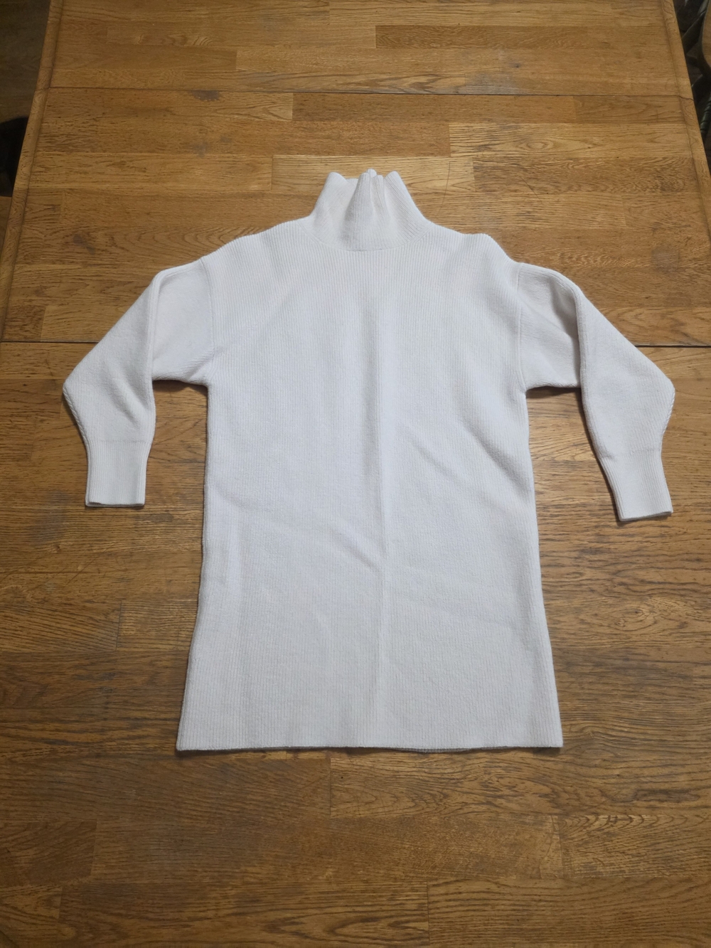 Babaton Merino Wool Turtleneck Ribbed Sweater Cream